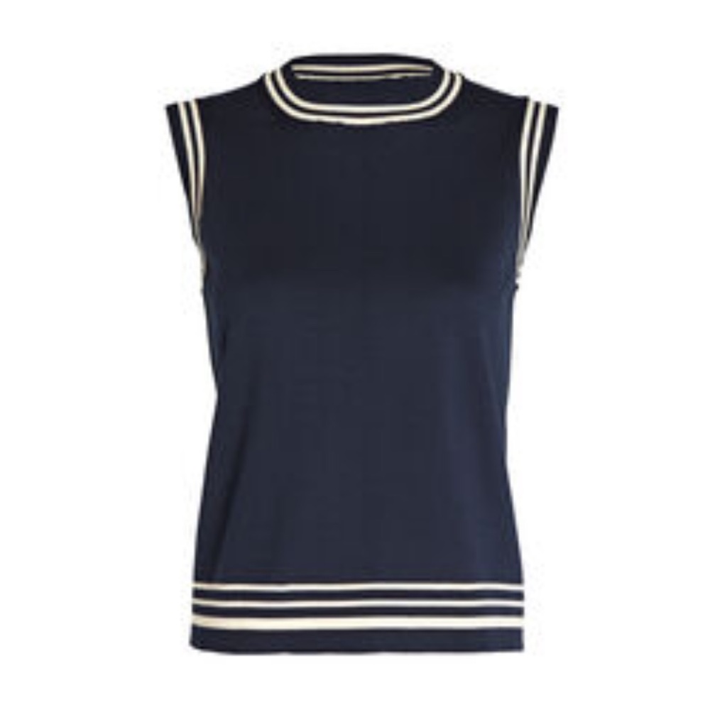 ADEAM SAILOR SLEEVELESS COTTON SWEATER